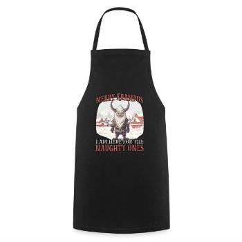 Kawaii Krampus T Krampus costume bad Santa Claus - Cooking Apron - black - Front - AI Model Male 185 dark (185cm)