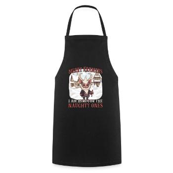 Krampus T | Krampus costume | Bad Santa Claus - Cooking Apron - black - Front - AI Model Male 185 dark (185cm)