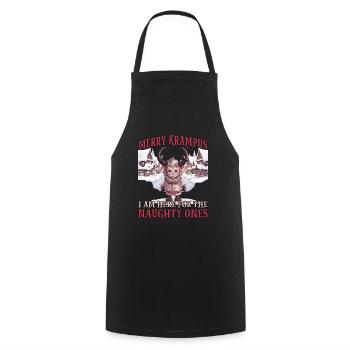 Krampus mask Krampus costume evil Santa Claus - Cooking Apron - black - Front - AI Model Male 185 dark (185cm)