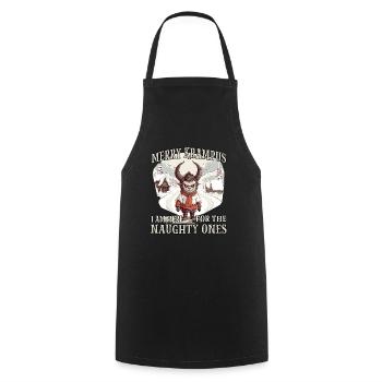 Krampus T | Krampus costume | Bad Santa Claus - Cooking Apron - black - Front - AI Model Male 185 dark (185cm)