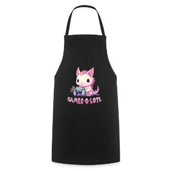 Axolotl Gamer T Kawaii Stuff Axolotl Otaku Axolotl - Kochschürze - Schwarz - Vorne - AI Model Male 185 dark (185cm)