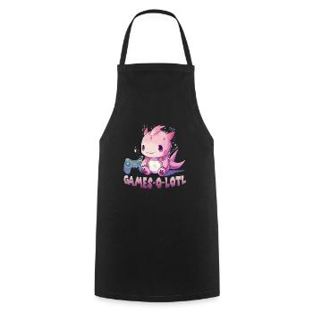 Axolotl T für Gamer | Kawaii Stuff | Anime Gamer ´ - Kochschürze - Schwarz - Vorne - AI Model Male 185 dark (185cm)