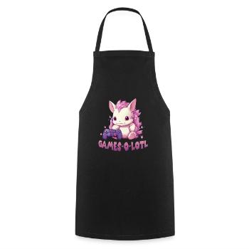 Axolotl Gamer Kawaii Stuff Axolotl Otaku Axolotl - Kochschürze - Schwarz - Vorne - AI Model Male 185 dark (185cm)