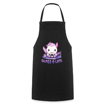 Axolotl tailed amphibian T Zocker Axolotl Kawaii - Cooking Apron - black - Front - AI Model Male 185 dark (185cm)
