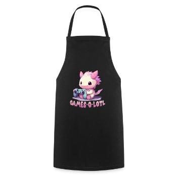Axolotln T | Kawaii Stuff | Anime Axolotl Gamer - Kochschürze - Schwarz - Vorne - AI Model Male 185 dark (185cm)