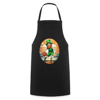 St. Patrick's Day Kleeblatt Basketball - Kochschürze - Schwarz - Vorne - AI Model Male 185 dark (185cm)