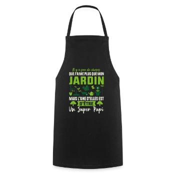 Idée de cadeau de jardinage amusant pour papi - Tablier de cuisine - noir - Devant - AI Model Male 185 dark (185cm)
