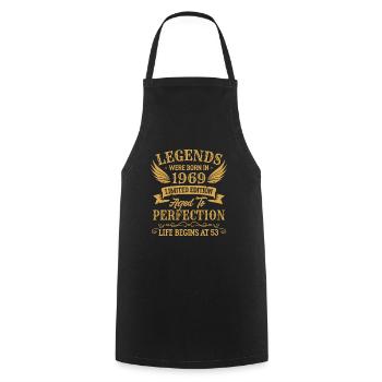 Les légendes sont nées en 1969 édition limitée - Tablier de cuisine - noir - Devant - AI Model Male 185 dark (185cm)