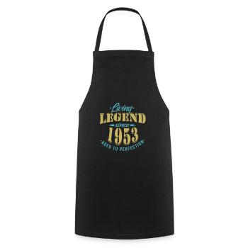 Living legend since 1953 Sayings - Cooking Apron - black - Front - AI Model Male 185 dark (185cm)
