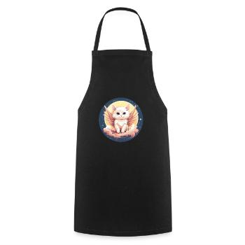 Cat angel in the sunset - Cooking Apron - black - Front - AI Model Male 185 dark (185cm)