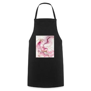 Pastel Pink And Gold Paint Swirl Pattern - Cooking Apron - black - Front - AI Model Male 185 dark (185cm)