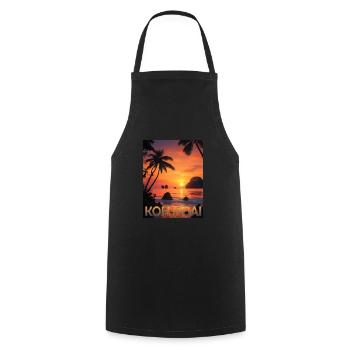 Thailand Koh Ngai Sunset Holiday Destination - Cooking Apron - black - Front - AI Model Male 185 dark (185cm)
