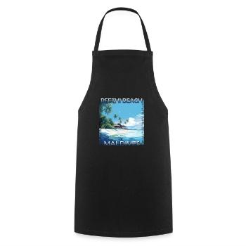 Sommerspaß auf den Malediven: Reethi Beach im - Kochschürze - Schwarz - Vorne - AI Model Male 185 dark (185cm)
