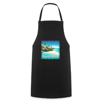 Summer vibes in the Maldives: Reethi Beach in the Gru - Cooking Apron - black - Front - AI Model Male 185 dark (185cm)