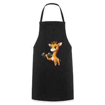 Giraffe Bench Press Workout - Cooking Apron - black - Front - AI Model Male 185 dark (185cm)