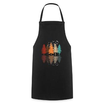Forest Wildlife Nature Trees Reflection Landscape - Cooking Apron - black - Front - AI Model Male 185 dark (185cm)