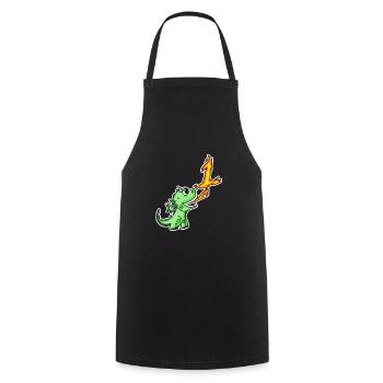 1 an - Inscription à l’école - Motif Dragon - Numéro 1 - Tablier de cuisine - noir - Devant - AI Model Male 185 dark (185cm)