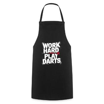 Work Hard Play Darts Darts - Cooking Apron - black - Front - AI Model Male 185 dark (185cm)