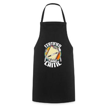 Certified Restaurant Reviewer Restaurant Tester - Cooking Apron - black - Front - AI Model Male 185 dark (185cm)