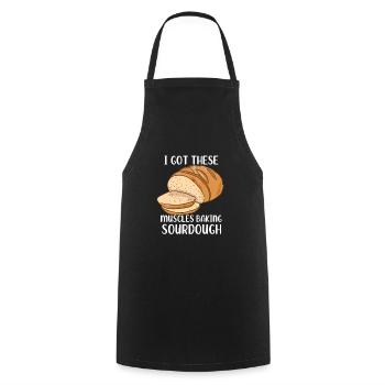 Sourdough Baker Muscles by Baking Bread - Cooking Apron - black - Front - AI Model Male 185 dark (185cm)