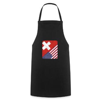 Schweiz Amerikanische Flagge Schweizer - Kochschürze - Schwarz - Vorne - AI Model Male 185 dark (185cm)