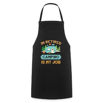 Pensionierte Camp Camping Ruhestand Geschenk Bekleidung - Kochschürze - Schwarz - Vorne - AI Model Male 185 dark (185cm)
