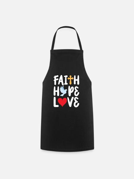 Vêtements religieux chrétiens de foi mignonne - Tablier de cuisine - noir