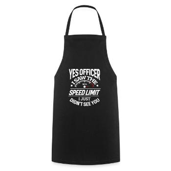 Funny Car Racing Cop Apparel - Cooking Apron - black - Front - AI Model Male 185 dark (185cm)