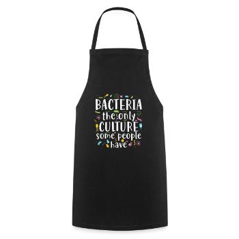 Bacteria Pun Drôle de science Vêtements - Tablier de cuisine - noir - Devant - AI Model Male 185 dark (185cm)