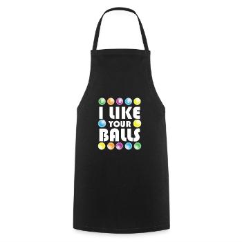Boules de Bingo Drôles - Tablier de cuisine - noir - Devant - AI Model Male 185 dark (185cm)
