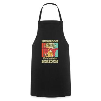 Mushroom pickers and mushroom friends - Cooking Apron - black - Front - AI Model Male 185 dark (185cm)