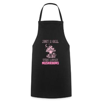 Mushroom pickers and mushroom friends - Cooking Apron - black - Front - AI Model Male 185 dark (185cm)