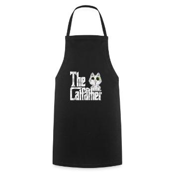 Cat Dad The Catfather Crazy Cat Father Kitty Daddy - Tablier de cuisine - noir - Devant - AI Model Male 185 dark (185cm)
