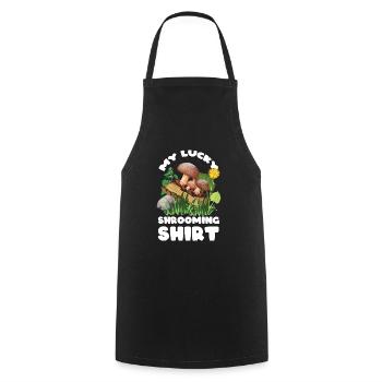 Mushroom pickers and mushroom friends - Cooking Apron - black - Front - AI Model Male 185 dark (185cm)
