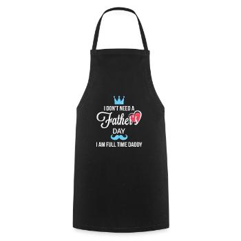 Cadeau de fête des pères pour papa pour la fête des hommes - Tablier de cuisine - noir - Devant - AI Model Male 185 dark (185cm)