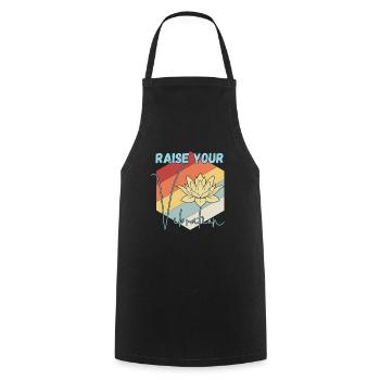 Meditation, Zen Yoga and Pilates - Cooking Apron - black - Front - AI Model Male 185 dark (185cm)