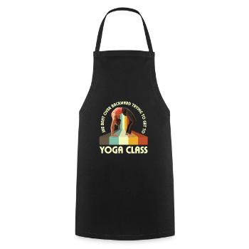 Meditation, Zen Yoga and Pilates - Cooking Apron - black - Front - AI Model Male 185 dark (185cm)