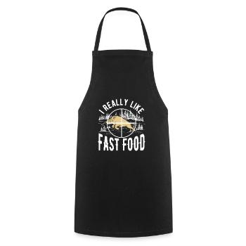 Chasse au cerf Le sanglier mange plus de fast-food - Tablier de cuisine - noir - Devant - AI Model Male 185 dark (185cm)