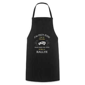 dans ma tete rallye automobile homme humour cadeau - Tablier de cuisine - noir - Devant - AI Model Male 185 dark (185cm)