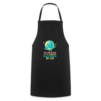 Earth's rotation really makes my day - Cooking Apron - black - Front - AI Model Male 185 dark (185cm)