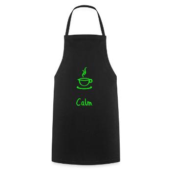 Café et détente - Tablier de cuisine - noir - Devant - AI Model Male 185 dark (185cm)