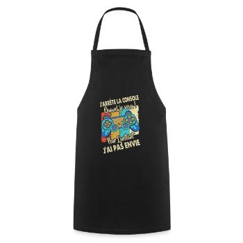 Cadeaux papa fête des pères gamer jeux-vidéos - Tablier de cuisine - noir - Devant - AI Model Male 185 dark (185cm)