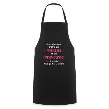 Animatrice - Tablier de cuisine - noir - Devant - AI Model Male 185 dark (185cm)