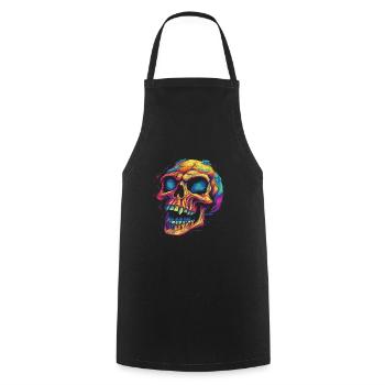 Totenkopf - Kochschürze - Schwarz - Vorne - AI Model Male 185 dark (185cm)