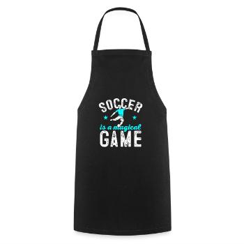 Le football est un jeu magique jeu de football - Tablier de cuisine - noir - Devant - AI Model Male 185 dark (185cm)