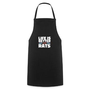 Rat life is better with rat life rats - Cooking Apron - black - Front - AI Model Male 185 dark (185cm)