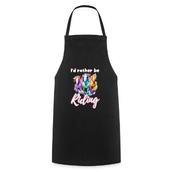 Je préfère monter à cheval fille splash art - Tablier de cuisine - noir - Devant - AI Model Male 185 dark (185cm)