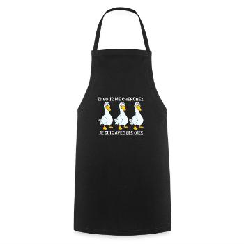 Cadeau agriculteur éleveur de oies - Tablier de cuisine - noir - Devant - AI Model Male 185 dark (185cm)
