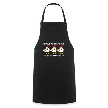 Cadeau agriculteur éleveur de poules - Tablier de cuisine - noir - Devant - AI Model Male 185 dark (185cm)