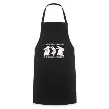 Cadeau agriculteur éleveur de lapins - Tablier de cuisine - noir - Devant - AI Model Male 185 dark (185cm)